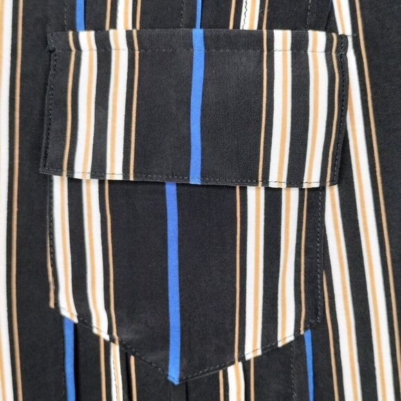 Cocomo Women's Plus Size 3X Black Multicolor Stripe Print Pintuck 3/4 Sleeve Top - Picture 3 of 7